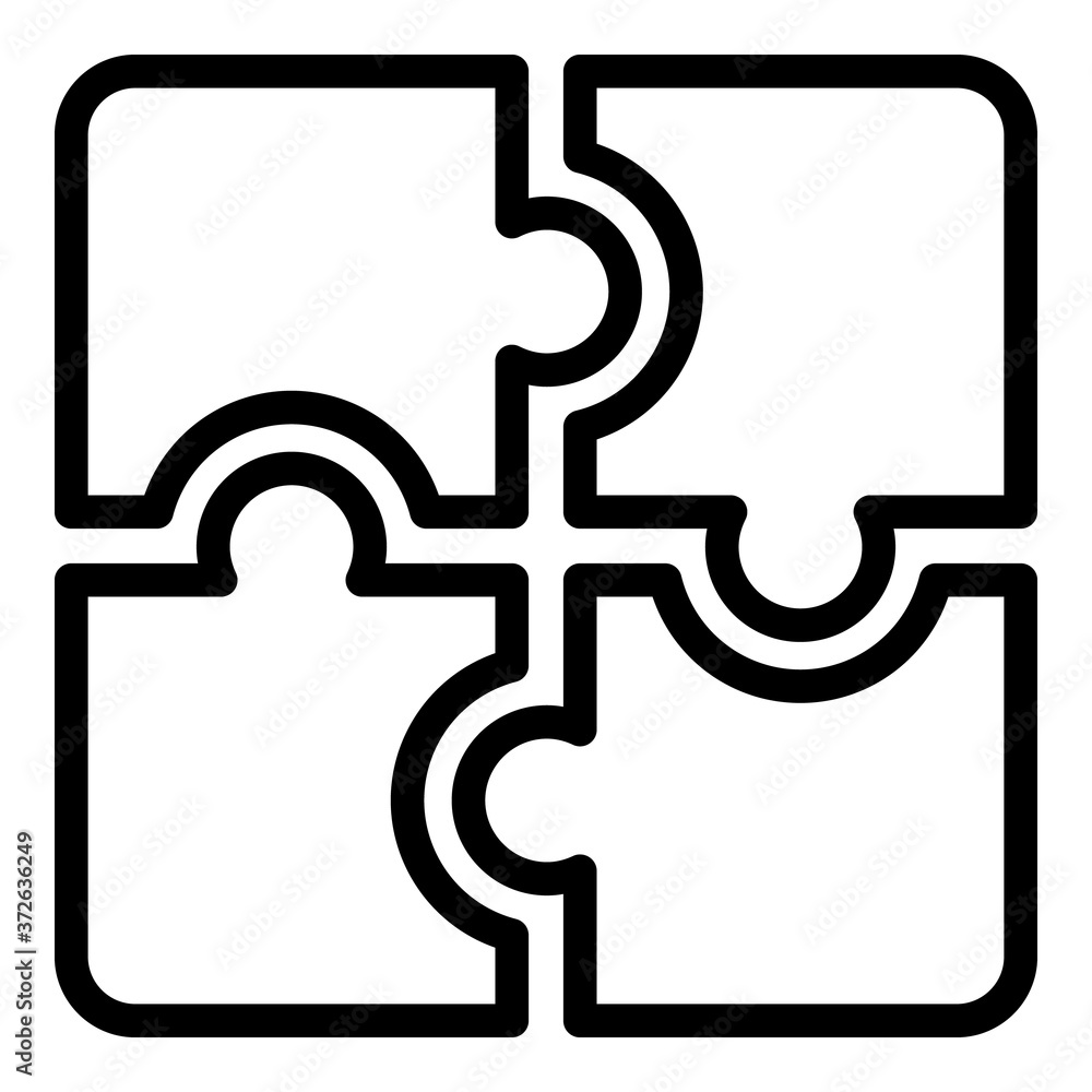 Poster puzzle icon. outline puzzle vector icon for web design isolated on white background