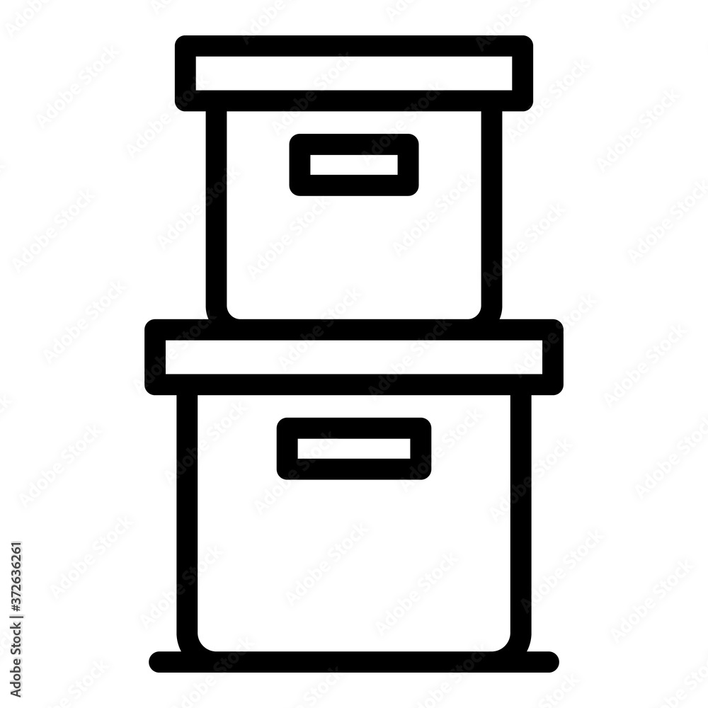 Poster archive boxes icon. outline archive boxes vector icon for web design isolated on white background