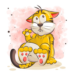 Naklejka premium cute cat cartoon vector illustration