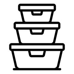 Lunch boxes icon. Outline lunch boxes vector icon for web design isolated on white background