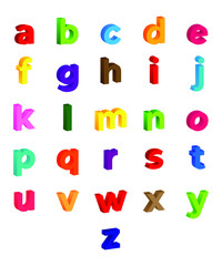 Fototapeta na wymiar 3D English Alphabet letters set for children, english font vector illustration, Modern Typography fonts, english alphabet letters for kids, capital, small letters, vector illustration