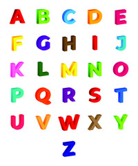 3D English Alphabet letters set for children, english font vector illustration, Modern Typography fonts, english alphabet letters for kids, capital, small letters, vector illustration