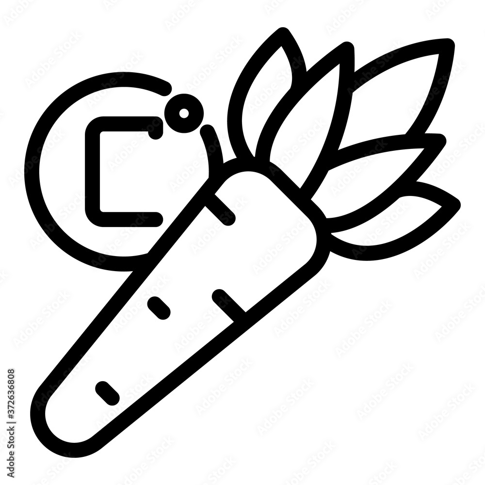 Poster carrot storage icon. outline carrot storage vector icon for web design isolated on white background
