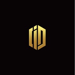 I D modern monogram style initial logo template