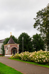 Small chapel in Vvedensky Tolga convent in Yaroslavl, Russia. Golden ring of Russia