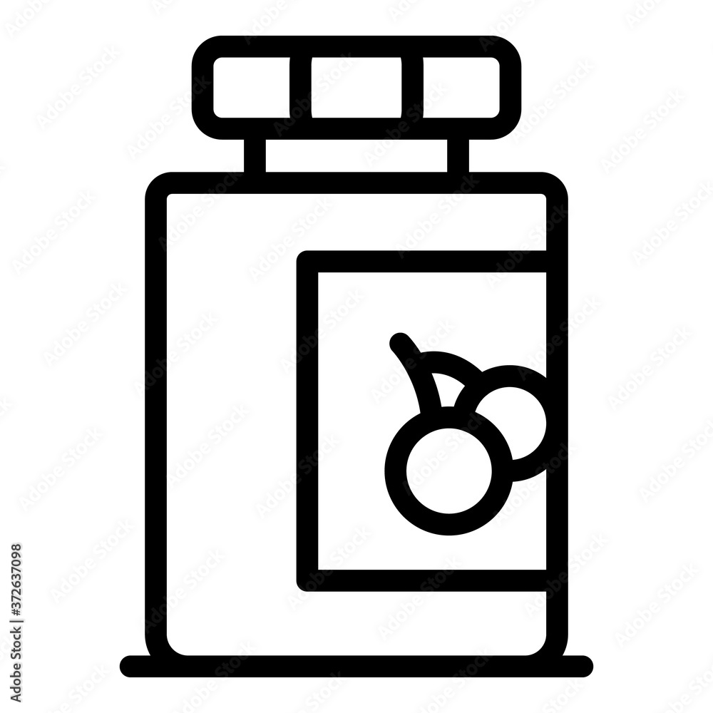 Aufkleber jam jar icon. outline jam jar vector icon for web design isolated on white background