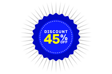 45 percent discount blue color,sticker sale, tage shop