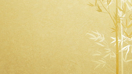 Bamboo silhouette drawn on gold leaf-Japanese style background