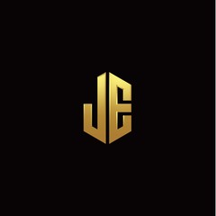J E modern monogram style initial logo template