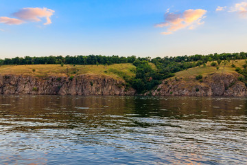 View of the Dnieper river in Zaporizhia, Ukraine