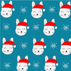 christmas animal pattern vector illustration