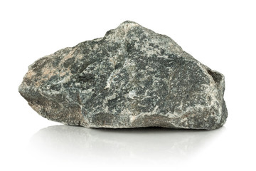 Fototapeta premium a rough grey fragment of stone on a white background