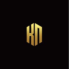 K N modern monogram style initial logo template
