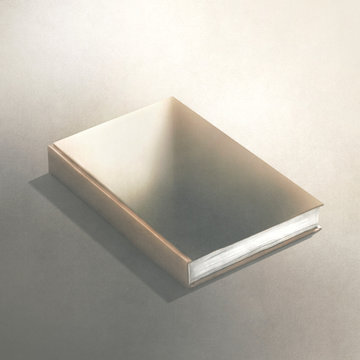 Fototapeta illustration of magic book optical illusion, surreal knowledge concept
