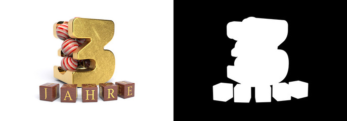 Inscription in German three years celebration