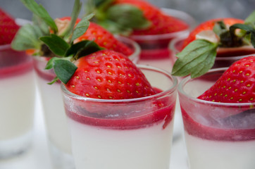 yogurt with strawberries and blueberries