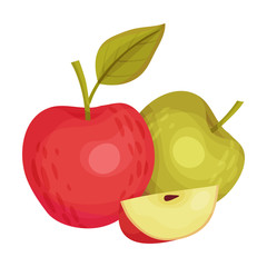 Ripe and Sweet Apples as Thanksgiving Day Attribute Vector Illustration