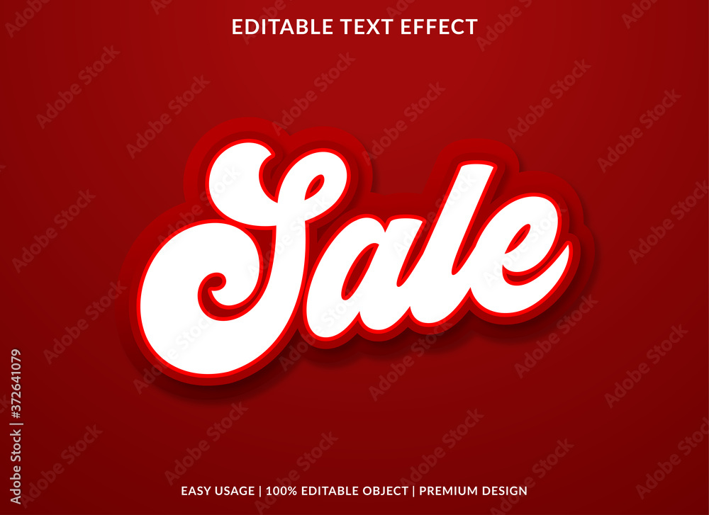 Poster sale text effect template with vintage style and bold font concept use for promotion label and stick
