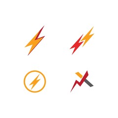 Set Lightning  Logo Template vector