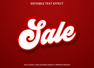 sale text effect template with vintage style and bold font concept use for promotion label and sticker