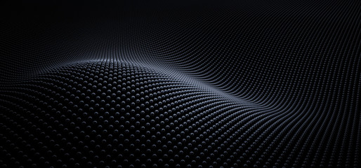 Obraz premium Abstract black particle wave background - 3D illustration