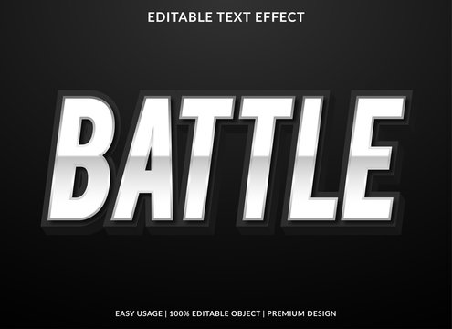 Battle Text Effect Template With Bold Font Concept Use For Brand Label And Sticker