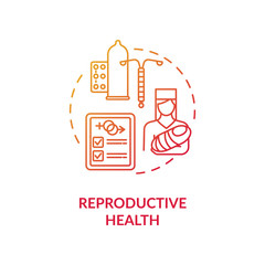 Reproductive health concept icon. Sexual education, healthcare service idea thin line illustration. Medical treatment, gynecology. Vector isolated outline RGB color drawings