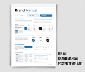Din A3 Brand Manual Poster Template Brand Identity Guideline Brand Manual Minimal and Professional branding guidelines Brand Guideline Identity Design Guideline Design corporate identity