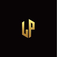 L P modern monogram style initial logo template