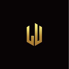 L U modern monogram style initial logo template