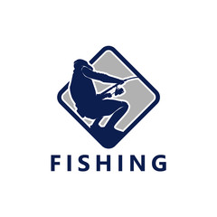 Fishing Logo Template Design Vector