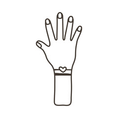 afro female hand human stop protesting line style icon