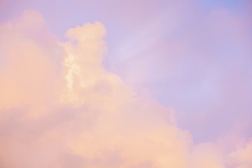 beautiful lilac sky and glowing golden clouds in soft focus