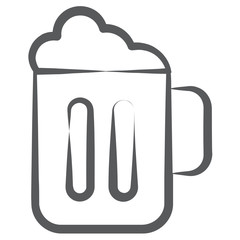 
Alcoholic beverage made from malted grain, beer mug doodle icon design 
