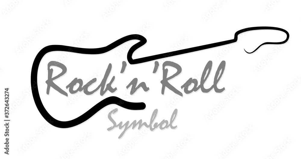 Wall mural The Stylized hard rock symbol with guitar.