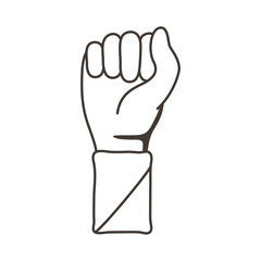 Obraz premium hand human fist protesting line style