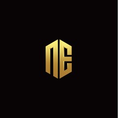 N E modern monogram style initial logo template
