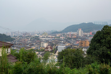 Naklejka premium Cityscape of Beppu, Oita pref, Japan
