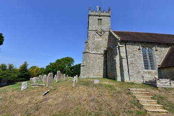  Ancient English church from the Middle ages on the Isle of Wight.