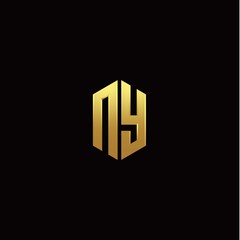 N Y modern monogram style initial logo template