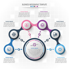 Abstract 3D Paper Infographics. Business template .Vector illustration
