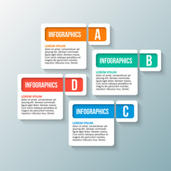 Abstract 3D Paper Infographics. Business template .Vector illustration