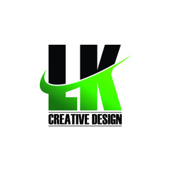 Letter LK simple monogram logo design vector