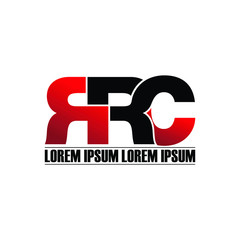 RRC letter monogram logo design vector