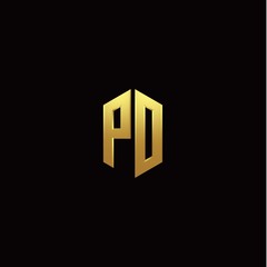 P O modern monogram style initial logo template