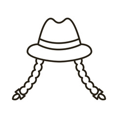 germany traditional female hat accessory line style icon