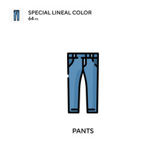 Pants Special lineal color vector icon. Illustration symbol design template for web mobile UI element.