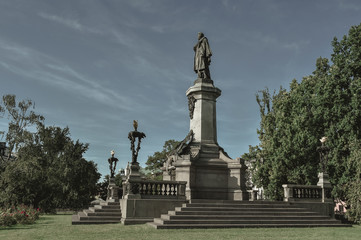 Fototapeta na wymiar Monument in memory of Adam Mickiewicz in Warsaw