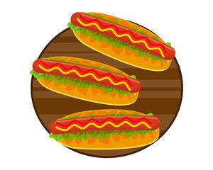 フライドポテトとドリンクとホットドックセットのベクターイラスト