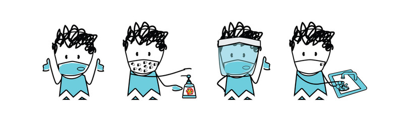stickman : wear mark wash hands face shield  
Protect yourself